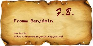 Fromm Benjámin névjegykártya